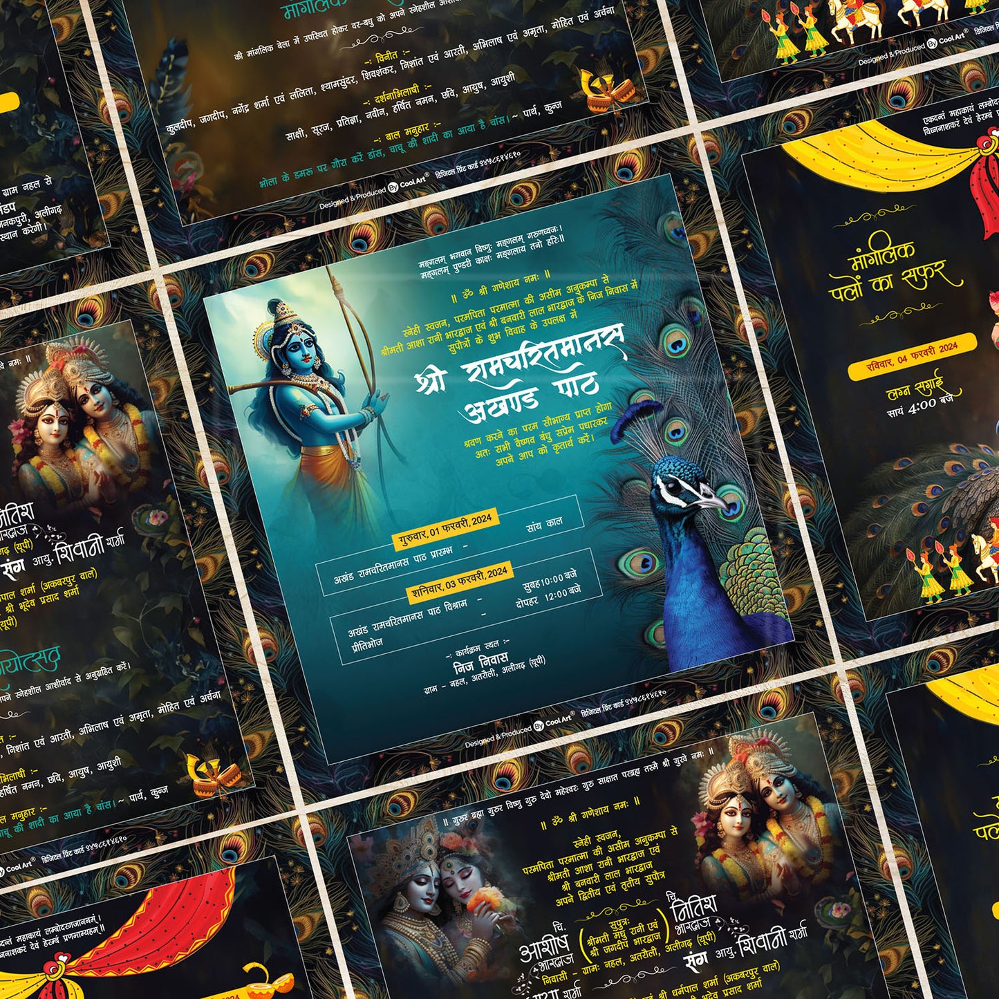 Big Invitation Card, Wedding with 3 Inside