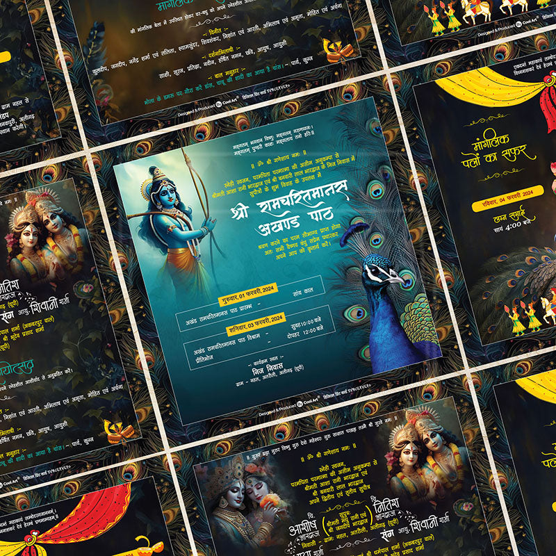 Big Invitation Card, Wedding with 3 Inside