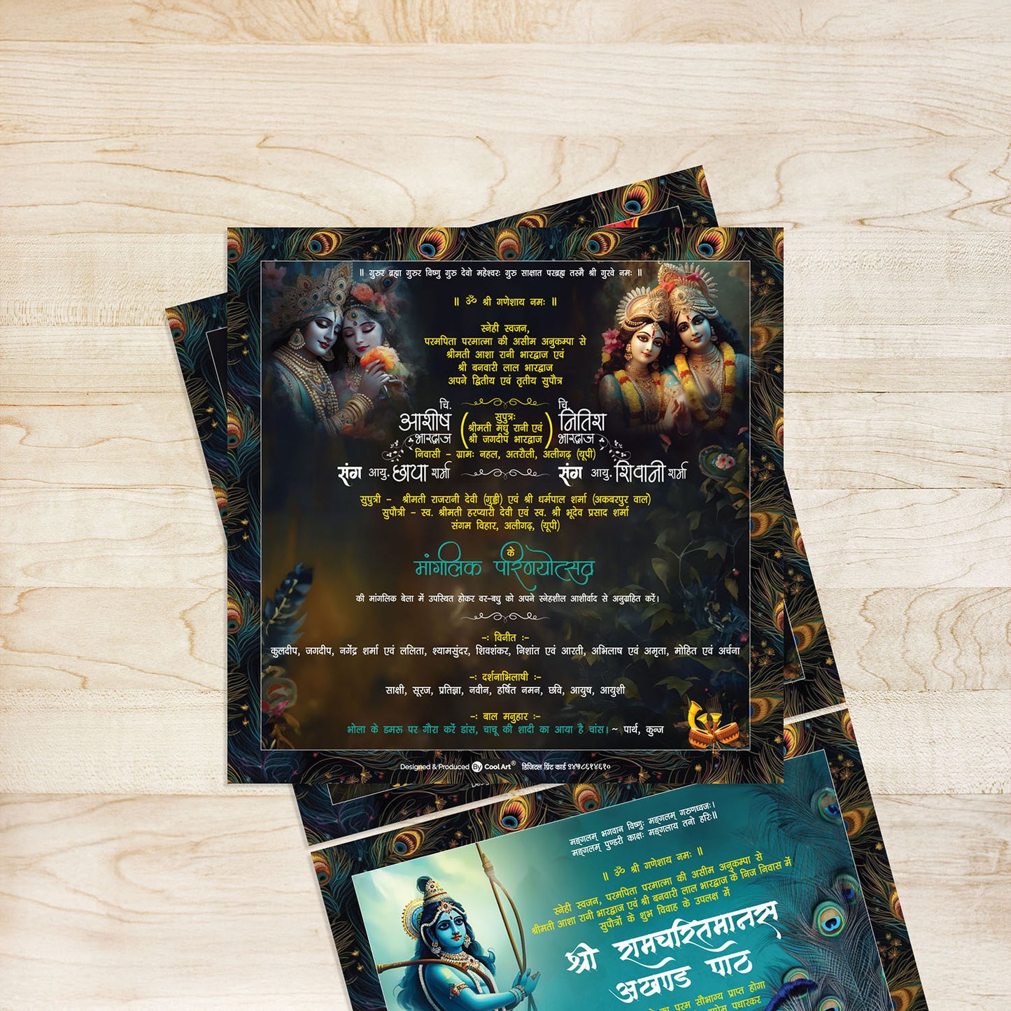 Big Invitation Card, Wedding with 3 Inside