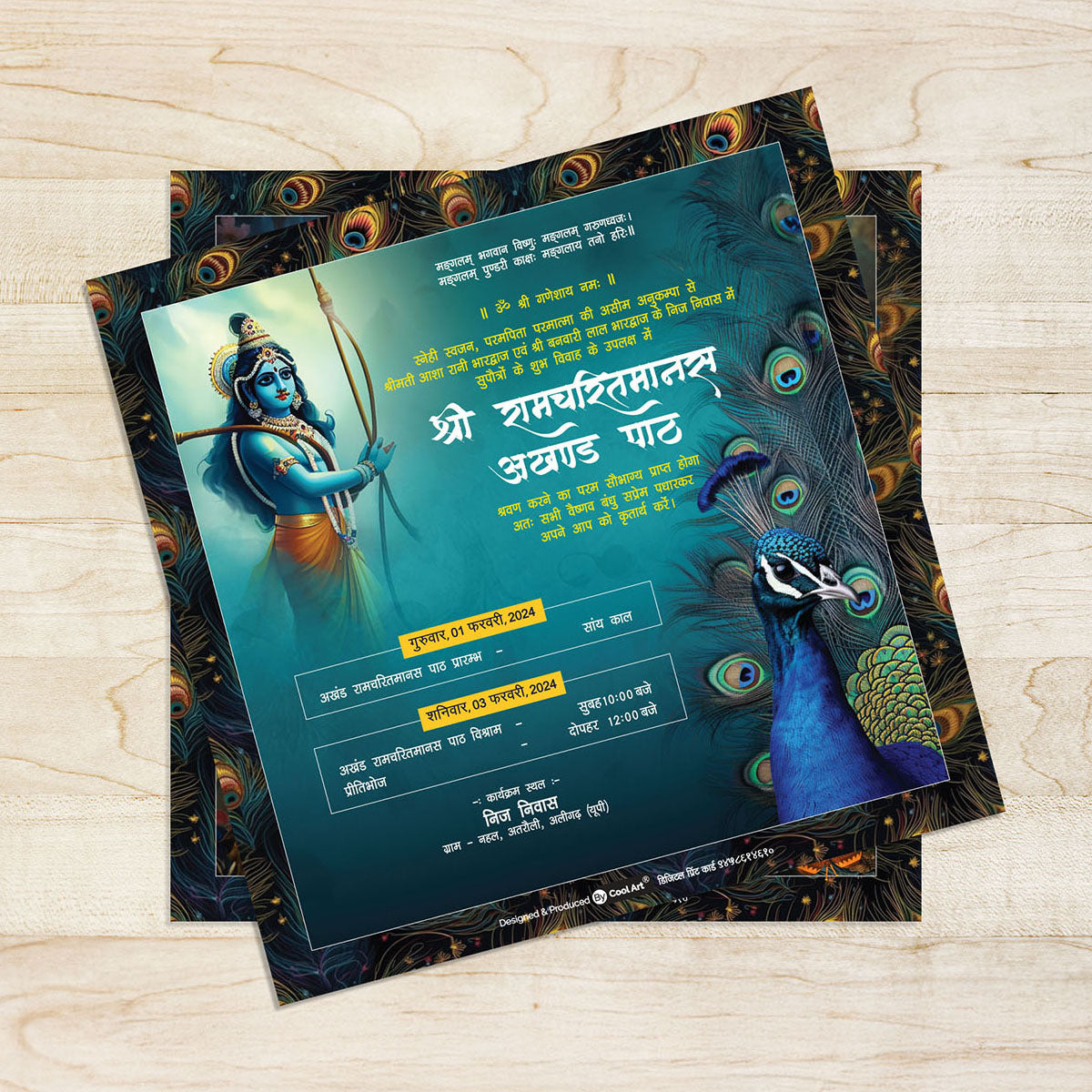 Big Invitation Card, Wedding with 3 Inside