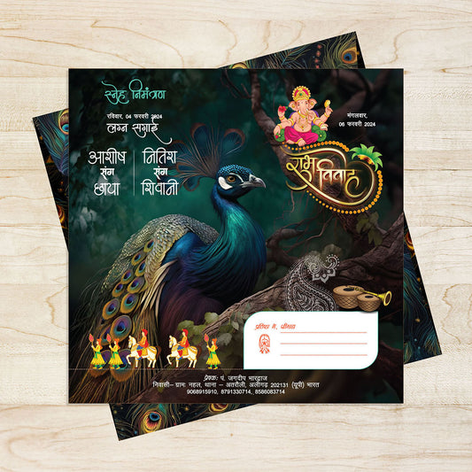 Big Invitation Card, Wedding with 3 Inside